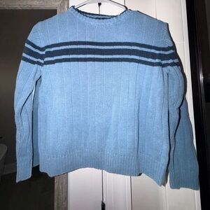 Class Club Blue Knit Sweater with Navy Accents